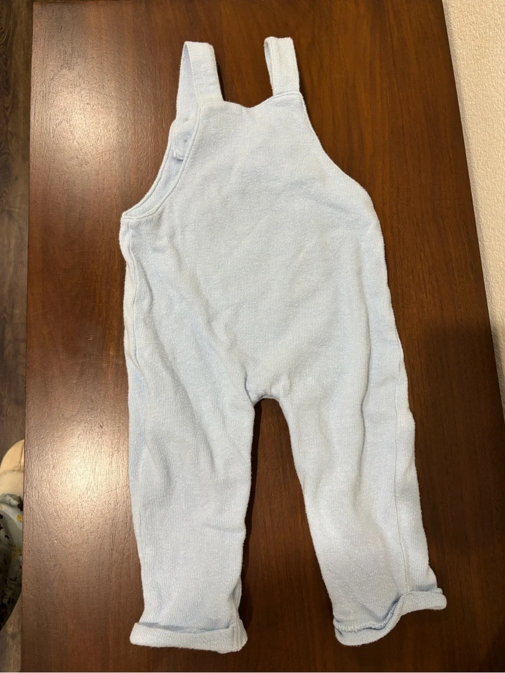 Guess Light Blue Overalls with Cream Bear Applique